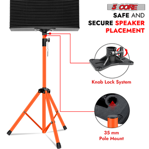 5 Core Metal Heavy Duty Adjustable 72" Universal Mount Tripod Speaker <b>Stand</b> for PA DJ Studio - Product Image 4