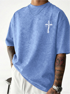 Everyday Casual Street Tee for Men and Boys Featuring Unique <b>Washed</b> Surface Style and Relaxed Comfort - Product Image 1