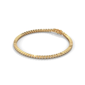 14K Gold Bezel <b>Set</b> Tennis Bracelet Lab Grown Diamond <b>Bangle</b> Luxury Jewelry for Women Gift Party - Product Image 2