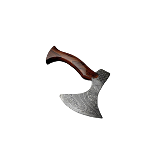 ขวานเหล็กดามัสกัสทำมือ ด้ามไม้คุณภาพสูง ใบมีดลายเฉพาะตัว - Product Image 1