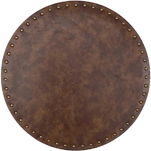 Set de table rond de luxe en similicuir, imperméable, résistant à la chaleur, antidérapant, en PU, avec clous décoratifs, pour assiettes de table - Product Image 1