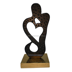 Sculpture décorative en aluminium avec finition or et noir pour la décoration de la maison Sculpture en métal Diwali Articles de cadeau - Product Image 6