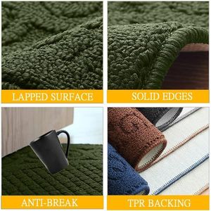 Green 18\" X 30\" Non-Skid Kitchen Mats Absorbent Standing Rug & Half Circle Car Washable Kitchen Rugs-2 Piece Set - Product Image 3