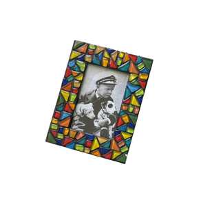 Marco de Fotos de Vidrio Mosaico Hecho a Mano, Imagen Geométrica Multicolor para Decoración del Hogar y la Oficina - Product Image 2