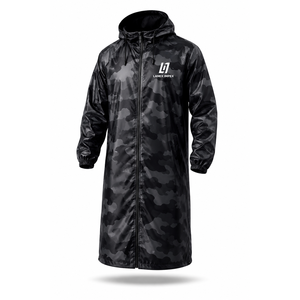 Veste de pluie imperméable à capuche pour homme, design camouflage personnalisé, polyester enduit de PVC, doublure polaire longue, coupe-vent, vêtements de travail en plein air - Product Image 1