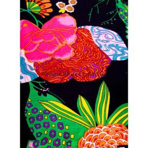 Tissu artisanal pour confection de robes d'été en coton biologique imprimé floral, technique tricotée, pour projets créatifs et travaux manuels, vendu au mètre - Product Image 1