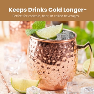Classic Moscow Mule <b>Beer</b> Mug with Brass Handle Stainless Steel Eco-Friendly for Home Use Mocktail & Cocktail Glasses - Product Image 6