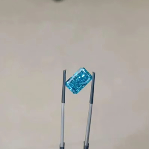 Diamant bleu de laboratoire taille radiant, pierre précieuse lâche de haute qualité VVS pour bijoux - Product Image 1