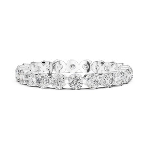 Anillo de Eternidad con Circonitas Redondas Certificadas por IGI, Banda Completa con Piedras Brillantes, Joyería de Lujo para Compromiso, Boda o Fiesta - Product Image 3