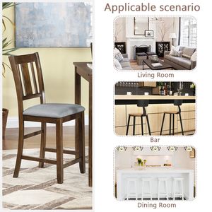 Set di 4 Sedie da Pranzo in Noce per Cucina con Seduta Imbottita - Product Image 6