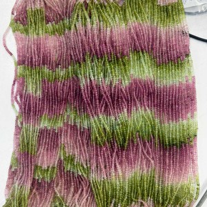 Cuentas de Turmalina Sandía en Forma de Rondelle de 4-6mm, 16 Pulgadas, Verde/Rosa, Multicolor, Lisas, Certificadas por CMA, JAIPUR GEMS HOUSE - Product Image 2