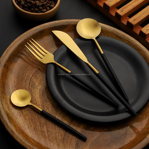 Juego de cubiertos/cubiertos de acero inoxidable con diseño plegable negro Grado 202/304 Cuchara brillante Tenedor y cuchillo Cuchara para bebé-Hecho EN LA India - Product Image 4