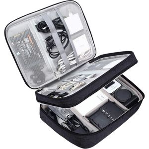 Custodia Organizer Elettronica Portatile a Doppio Strato Impermeabile da Viaggio per Cavi e Accessori con Scomparto Portacavi - Product Image 1