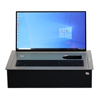 Système de conférence sans papier intelligent avec écran LCD relevable motorisé, bureau escamotable avec clavier et souris