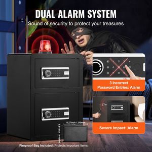 3.5 Cu.ft <b>Key</b> <b>Lock</b> & Password <b>Safe</b> Box with Double Doors LED Light & Fireproof Bag 2 Height-Stylish <b>Locks</b> Product - Product Image 5