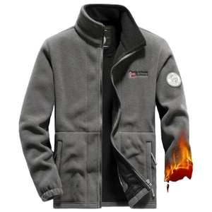 Chaqueta de Forro Polar de Algodón 100% Reversible, Cálida para Invierno, Bordada, Unisex, para Escalada, con Bolsillos Dobles Gruesos, Cuello Alto, para Exteriores - Product Image 3