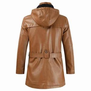 Abrigo Largo de Cuero para Hombre de Último Diseño y Alta Calidad, Gabardina Personalizada OEM, Nueva Moda, Precio al por Mayor, Impermeable y Transpirable - Product Image 5