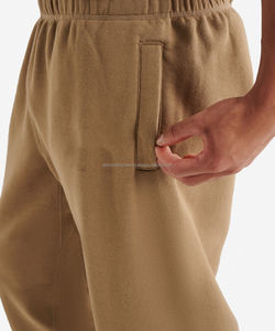 กางเกงจ็อกเกอร์ลำลองสำหรับผู้ชาย, กางเกงเอวสูงปานกลางเอวต่ำผ้าฝ้ายผ้าฟลีซทรงหลวมสไตล์ทรงตรงสำหรับฤดูหนาว - Product Image 4