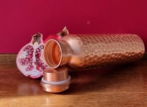 Hammered Copper Water <b>Bottle</b> Elegant Dining Table Drinkware for Restaurants Luxury Dining and Beverage Service - Product Image 2