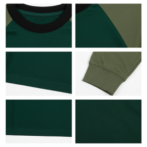 Camiseta de Manga Larga con Cuello Redondo y Manga Raglán para Hombre, Tejido de Punto, Estilo Casual, Corte Regular, Color Sólido - Product Image 6