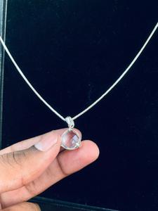 German Silver Smooth Snake Chain with <b>Crystal</b> Necklace <b>Top</b> Quality Best price Handcraft Wholesale Gemstone - Product Image 2