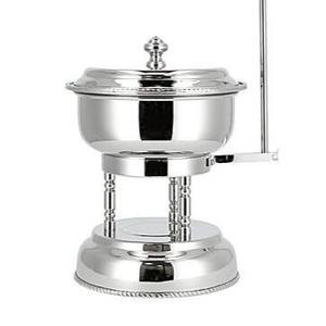 Calentador de Buffet Redondo de Acero Inoxidable de Lujo con Tapa de Hoja de Calabaza y Patas Esculpidas, Venta al por Mayor - Product Image 3