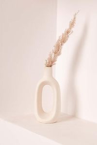 <b>Ceramic</b> Porcelain Oval Minimalist Tabletop <b>Vase</b> Hand Carved Eco-Friendly White Home Garden Use - Product Image 5