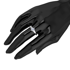 Anillo de Compromiso y Boda de Lujo Divya Creations para Mujer, con Diamante Cultivado en Laboratorio, Corte Brillante, Plata de Ley 925, Bañado en Rodio - Product Image 3