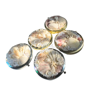 Natural Shell Handheld <b>Makeup</b> <b>Mirror</b> Handmade Seashell <b>Vanity</b> <b>Mirror</b> Coastal Home Decoration Gift for Women - Product Image 6