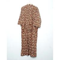 Kimono de Estilo Vintage en Satén de Seda con Cuello en V, Cierre con Cordón, Estampado, Modesto, para Verano e Invierno, Mangas Tres Cuartos, Secado Rápido