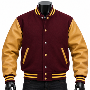 Veste universitaire chauffante pour homme, col rond, manches en laine tricotée imprimée, personnalisable, grande taille, collection automne, vente en gros, haute qualité - Product Image 3