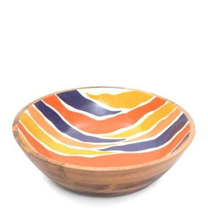 Tazón de Madera de Acacia Pulida Hecho a Mano con Recubrimiento de Esmalte Verde, Duradero, Ecológico y Moderno para Servir - Product Image 6