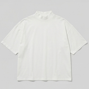 T-shirt décontracté pour femme à épaules tombantes, col montant, coupe oversize, pour usage quotidien, coupe ample, col montant - Product Image 5
