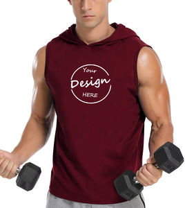 Camiseta Deportiva sin Mangas con Capucha para Hombre, Personalizada con Logotipo Serigrafiado, de Secado Rápido, de Poliéster, para Gimnasio - Product Image 2