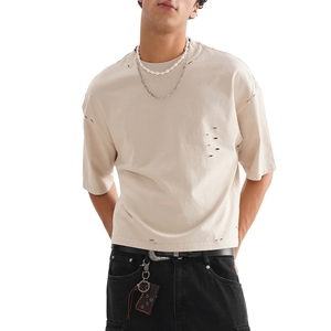 เสื้อครอปท็อปสีดำสำหรับผู้หญิง แขนสั้นทรงเข้ารูป ผ้าฝ้ายวินเทจฟอกสี เสื้อยืดพื้นฐานทรงครอป สไตล์ลำลอง สตรีทแวร์ ทรงเข้ารูป ผ้าถักริบ เหมาะสำหรับใส่ออกไปข้างนอก - Product Image 3