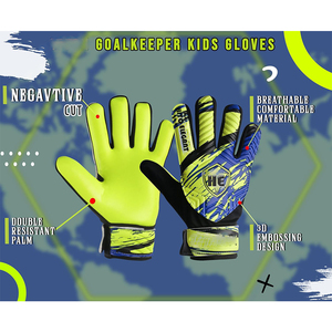 Gants de gardien de but de football de qualité supérieure en latex allemand, design personnalisé noir et vert, coupe négative, extensibles, 3 mm de latex allemand - Product Image 5