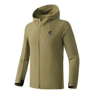 Nouvelle arrivée, veste coupe-vent imperméable décontractée en polyester à capuche, logo personnalisé, veste zippée pour l'extérieur - Product Image 5