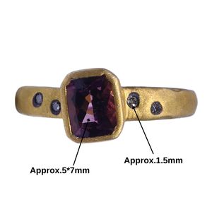 Rubilite, Tourmaline, Diamond Classic Traditional Latest Engagement <b>Ring</b> Vermeil Sterling Silver Gold Plated <b>Fine</b> <b>Rings</b> Elegant - Product Image 3