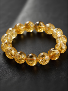 Pulsera de Citrino Natural, Piedra de Nacimiento de Noviembre, Cuentas Redondas de 8mm, Pulsera de Piedras Preciosas Curativas para Mujeres y Hombres - Product Image 1
