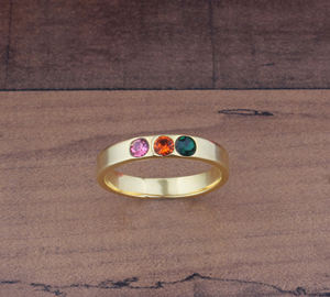 Wholesale Women's Classic Wedding Multi Colorful Stone <b>Band</b> Sterling Silver Plated <b>Copper</b> Ring High Quality Manufacturer - Product Image 5