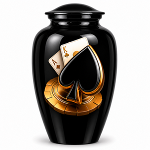 Luxury Poker Chips Playing <b>Cards</b> with Dies Picture sticker with Enamel <b>Memorial</b> Cremation Urn for Adults Human Funeral As - Product Image 6
