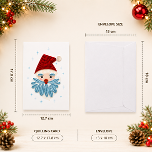 Carte de vœux de Noël en quilling Père Noël en gros, faite à la main, de haute qualité, fabricant OEM/ODM, papeterie, carte cadeau - Product Image 2