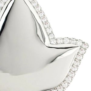 Broche en forme de feuille de lierre en cristal argenté avec bordure en strass, élégant accessoire de bijouterie pour femmes, mariage, fête - Product Image 4