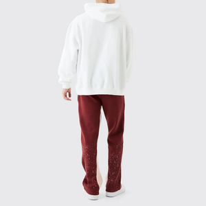 Men's High Waist Custom Jogger Pants Cotton Fleece <b>Sweatpants</b> with <b>Oversized</b> Wide Leg sun faded acid wash Men's Pants Washed - Product Image 1