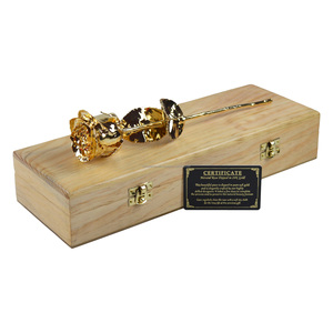 กุหลาบจริงจุ่มลงในการออกแบบตกแต่งด้วยไฟฟ้าชุบทอง24K และกล่องหรูหราบรรจุตกแต่งที่ดีที่สุดสำหรับของขวัญดอกกุหลาบธรรมชาติ - Product Image 6