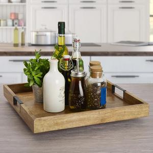 Plateau de rangement et de service élégant avec côtés surélevés, poignées faciles à saisir, design minimaliste, parfait pour la table basse, la cuisine et la maison - Product Image 3