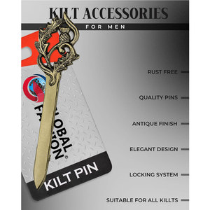 Espada Antigua Thistle Sword, Pin Decorativo Tradicional Escocés para Kilt, Accesorio Tradicional Irlandés, Metal de Alta Calidad, Venta al por Mayor - Product Image 4