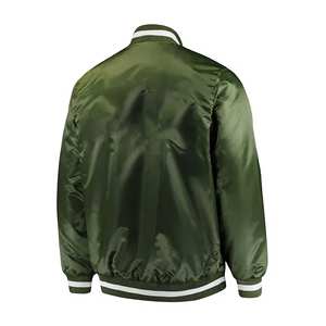 Chaqueta Bomber Varsity de Satén |   Parche Bordado Personalizado |   Chaqueta de Entrenador de Equipo |   Precio de Fábrica al por Mayor - Product Image 5