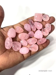 Morganite rose naturelle, pierres précieuses brutes, cabochons, formes et tailles variées, environ 20 à 30 mm - Product Image 1