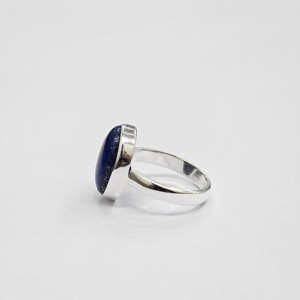 Classic Oval <b>Lapis</b> <b>Lazuli</b> Gemstone <b>Ring</b> Handcrafted 925 Sterling Sliver Smooth Bezel Frame Band Everyday Wear - Product Image 4